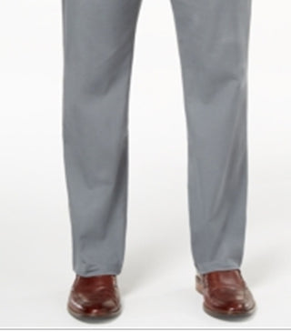 Club Room Men's Pants Flat Front Classic Chino Stretch  Gray Size 38X32