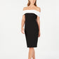 Calvin Klein  Women's  Off-the-Shoulder Color Block Sheath Dress Black Size 6