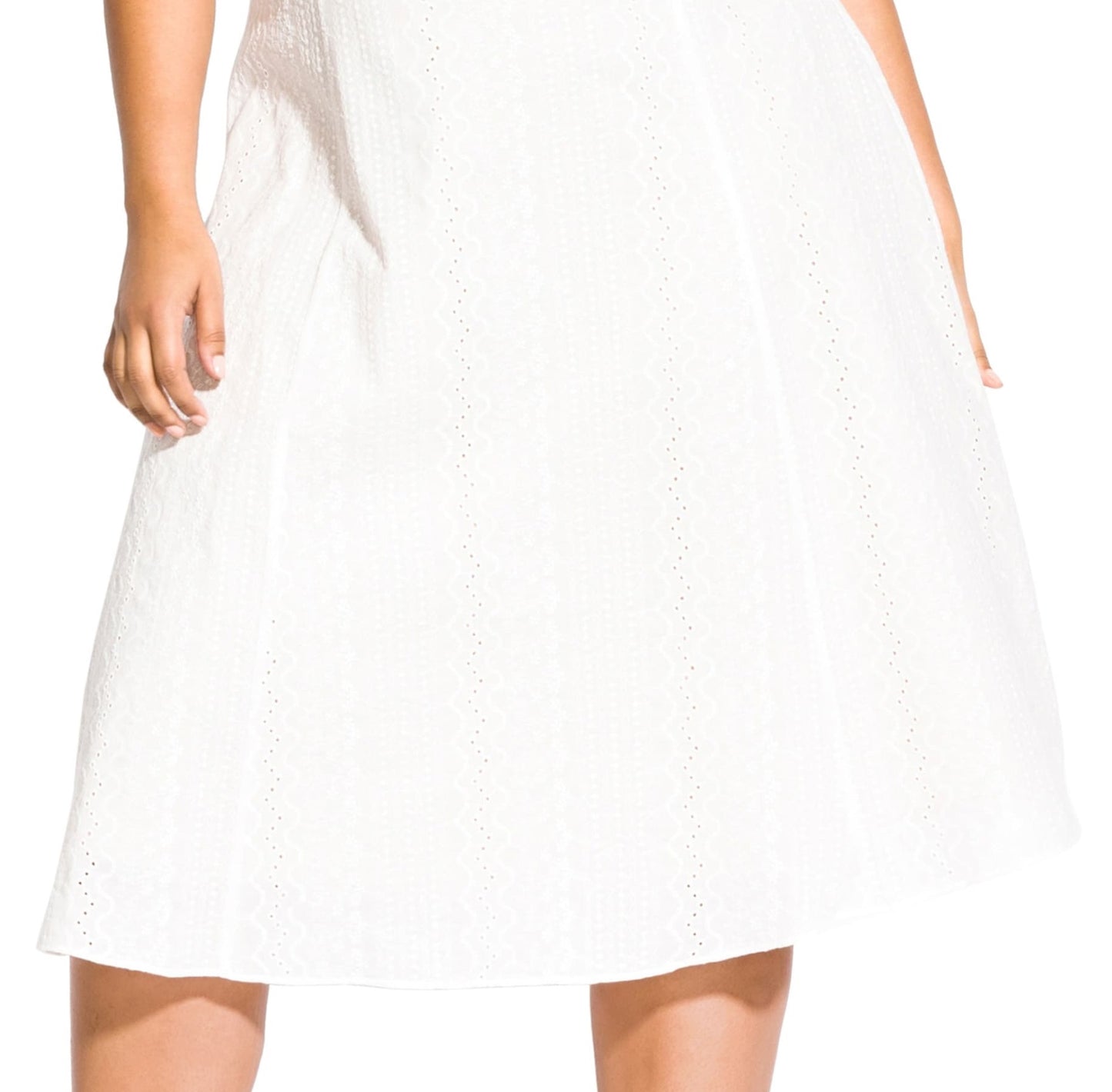 City Chic Women's Pretty Eyelet Dress White Size 22W