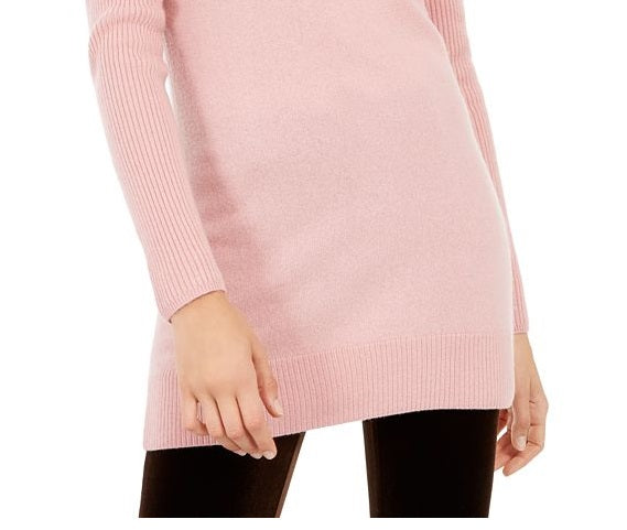 INC Women's  Cashmere Boat-Neck Tunic Sweater  Pink Size M