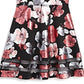 Aqua Girls' Metallic Floral Print Dress Big Kid Black Size Small