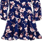 Us Angels Girl's Floral Peekaboo Sleeve Dress Blue Size 16