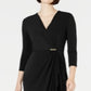 Charter Club Women's  Hardware Faux-Wrap Dress  Black Size XL
