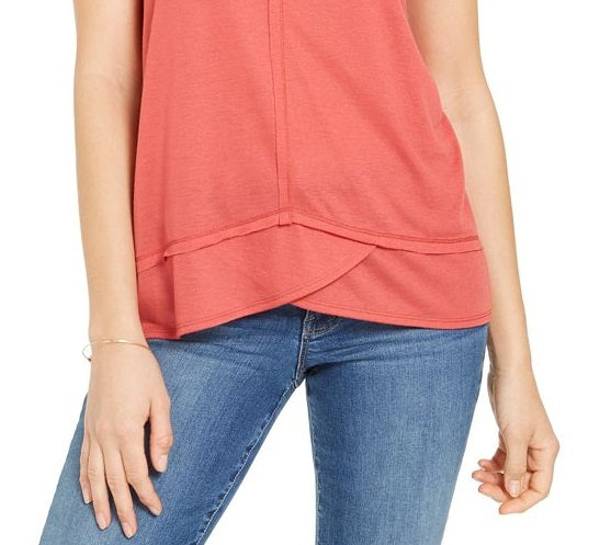 Style & Co Women's High Low Tank Top Red Size X-Small
