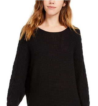 American Rag Juniors' Lace-up Tunic Sweater   Black Size Large