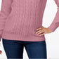 Karen Scott Women's  Button-Trim Mock-Neck Sweater Pink Size XS