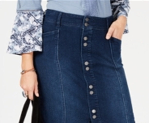 Style & Co Women's Denim a Line Skirt Blue Size 4 Petite