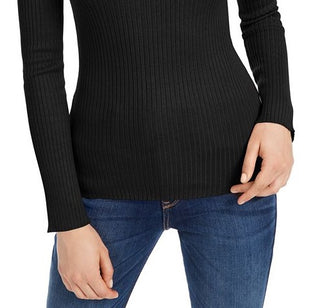 Planet Gold Juniors' Lace-up Mock-Neck Sweater Black Size X-Small