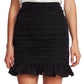 CeCe Women's Solid Mini Ruffled Skirt Black Size 12