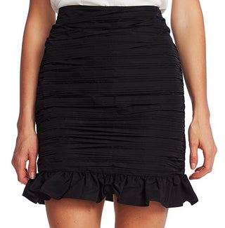 CeCe Women's Solid Mini Ruffled Skirt Black Size 12