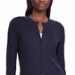 Ralph Lauren Women's Yamise Ribbed Trim Crewneck Cardigan Sweater Blue Size Large