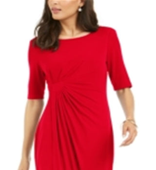 Connected Women's Solid Sarong Dress Red Size 10 Petite