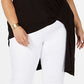Alfani Women's Plus Hi-Low Side Knot Tunic Top Black Size 3X