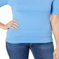 Lauren by Ralph Lauren Women's Blouse Soft Fold Sleeve Blue Size XL