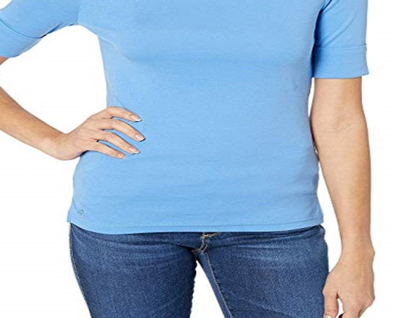 Lauren by Ralph Lauren Women's Blouse Soft Fold Sleeve Blue Size XL