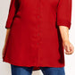 City Chic Women's Plus Button Front Tunic Shirt Red Size 22W