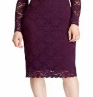 Ralph Lauren Women's Floral Lace Stretch Dress Purple Size 2