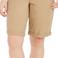Style & Co Women's Cuffed Bermuda Shorts  Brown Size 8