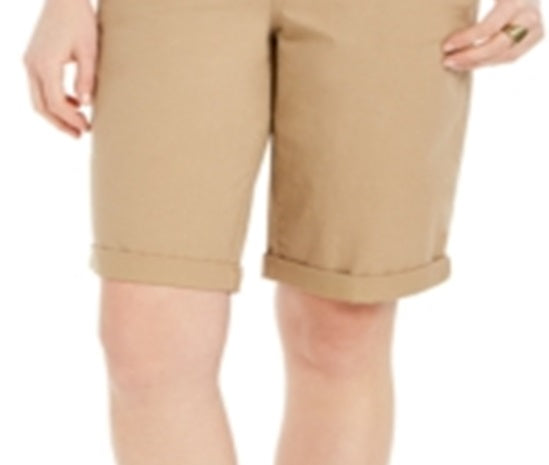 Style & Co Women's Cuffed Bermuda Shorts  Brown Size 8