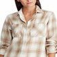 Ralph Lauren Women's Plaid Cuffed Collared Button up Top White Size Large