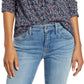 Lucky Brand Women's Floral Long Sleeve Collared Tunic Top Blue Size Large