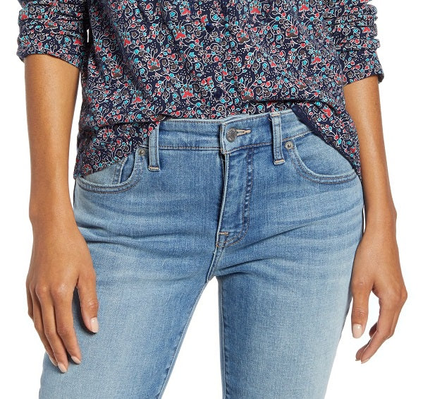 Lucky Brand Women's Floral Long Sleeve Collared Tunic Top Blue Size Large