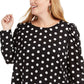 Alfani Women's Plus Polka Dot Top Black Size 0X
