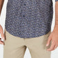 Tasso Elba Men's Cotton Tapestry Print Button Down Shirt Blue Size Medium