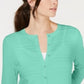 Charter Club Women's Petite Textured Cardigan Sweater Green Petite XS