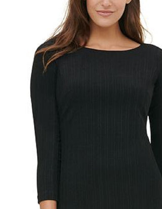 Tommy Hilfiger Women's 3/4 Sleeve Sweater Dress Black Size 2 Petite