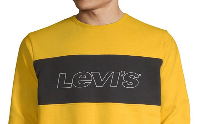 Levi's Men's Long Sleeve Fleece Sweatshirt Large Yellow Size Large