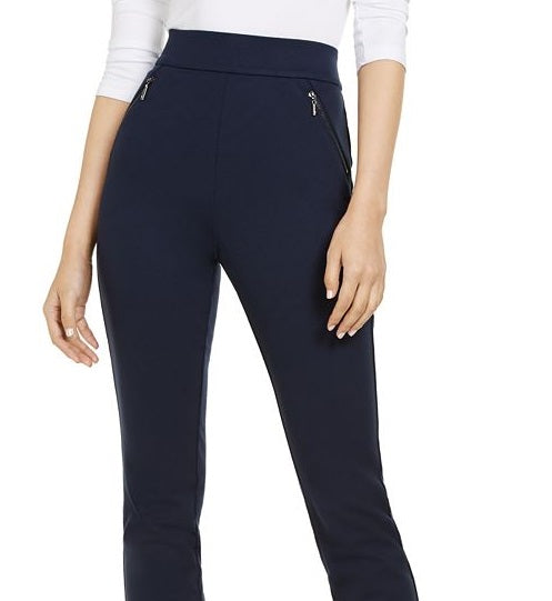 INC International Concepts Women's  Zip-Pocket Pants Blue Size 8