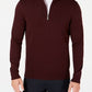 Alfani Men's Ottoman Quarter Zip Stretch Knit Sweater Wine Size X-Large
