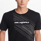 Karl Lagerfeld Men's Crew with Faux Embossed Print Top Black Size X-Large