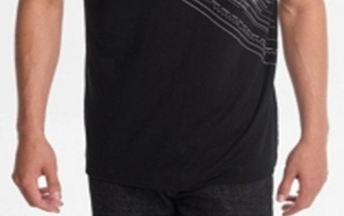 Karl Lagerfeld Men's Crew with Faux Embossed Print Top Black Size X-Large