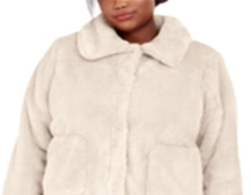 Jou Jou Junior's Plus Faux Fur Jacket Brown Size XXX-Large