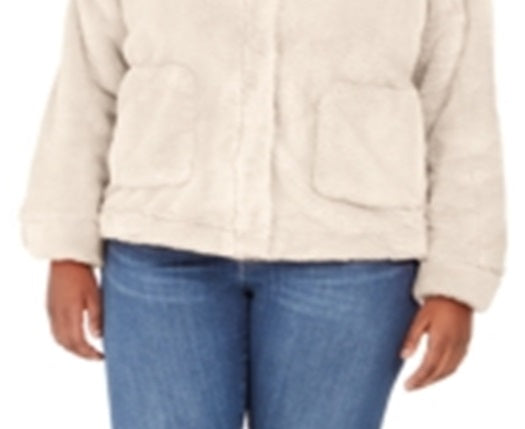 Jou Jou Junior's Plus Faux Fur Jacket Brown Size XXX-Large