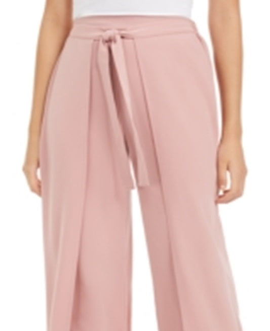 Bar III Women's Wide Leg Tie Front Pants Pink Size XXS