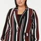 Alfani Women;s Plus Striped Business One-Button Blazer Brown Size 1X