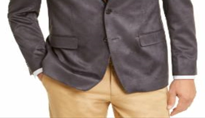 Ralph Lauren Men's Classic Fit Faux Suede Sport Coat Gray Size 48
