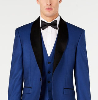 Ryan Seacrest Distinction Men's Slim-Fit Stretch Cobalt Shawl Lapel Tuxedo Jacket  Blue Size 46