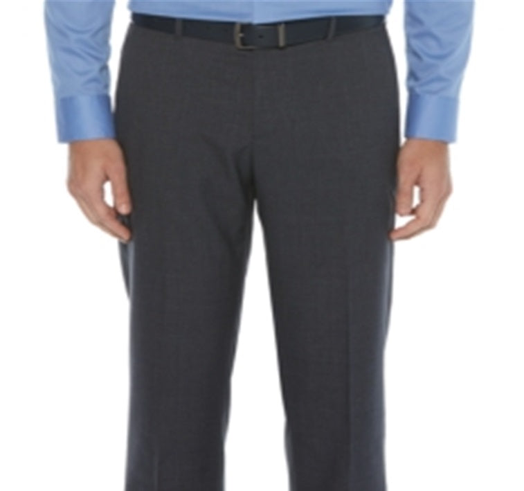 Perry Ellis Men's Modern Fit Non Iron Performance Stretch Plaid Dress Pants Blue Size 33X29