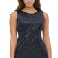 Tommy Hilfiger Women's  Petite Sequined Sheath Dress Blue Size 12 P