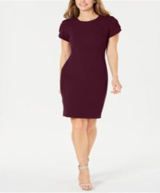 Calvin Klein Women's Solid Sheath Dress Purple Size 12