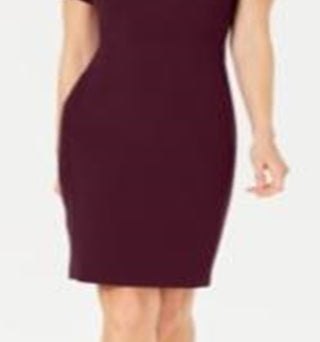 Calvin Klein Women's Solid Sheath Dress Purple Size 12