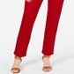 Style & Co Women's Tummy-Control Straight-Leg Fashion Jeans Red Size 4