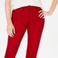 Style & Co Women's Tummy-Control Straight-Leg Fashion Jeans Red Size 4