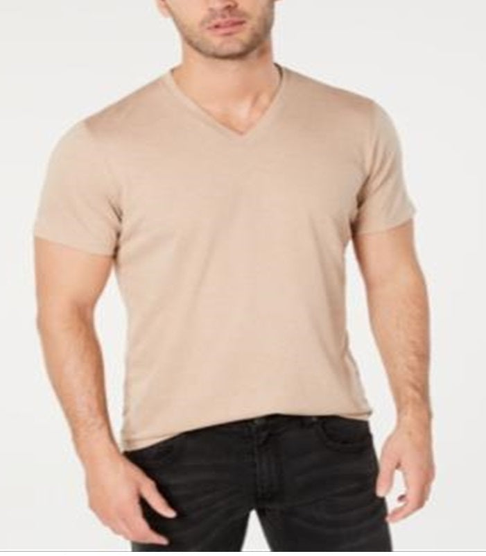 INC International Concepts Men's Heathered T-Shirt  Brown Size Medium