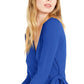 Michael Kors Women's Bow Tie Long Sleeve Wrap Top Blue Size S