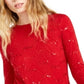 Michael Kors Women's Sequinned Jacquard Top Red Size M